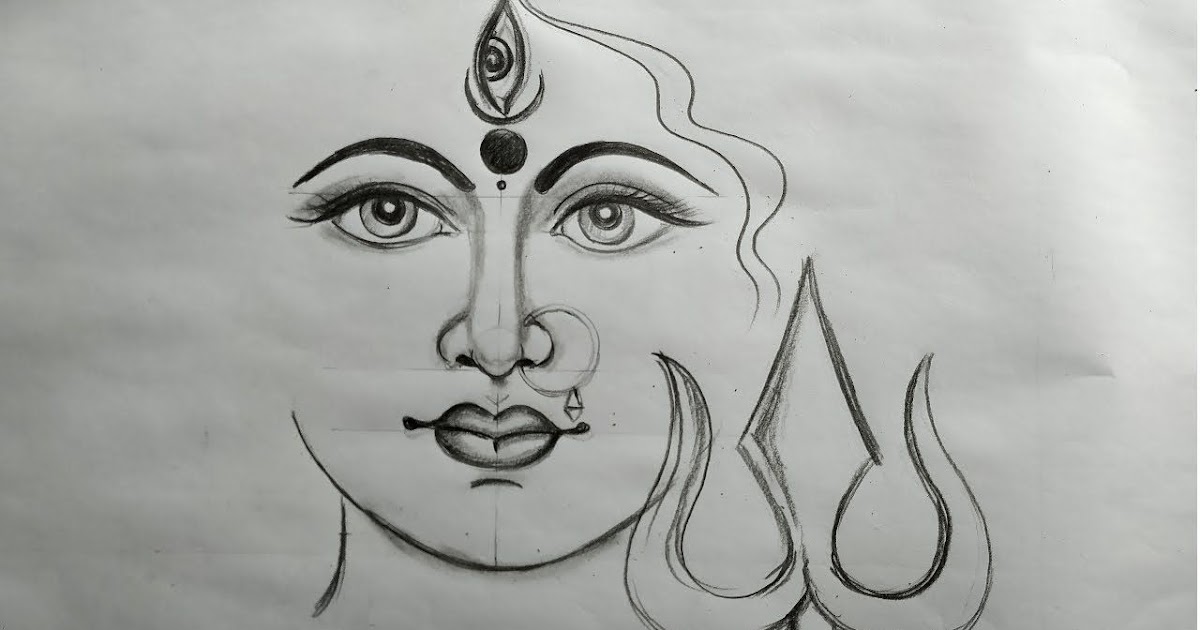 Doodle Modern Durga Sketch - Goimages Solo