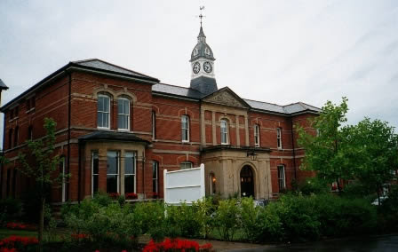 The Main Entrance and Administration Block of St Augustine's Psychiatric Hospital (County Asylum), Chartham, near Canterbury, Kent, England, UK