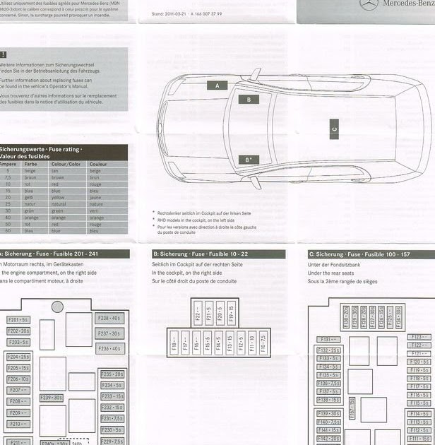 2009 Ml350 Fuse Box Diagram / Fuse Relays M Class W166