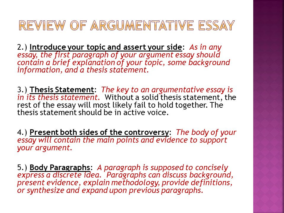 what is an argumentative thesis statement