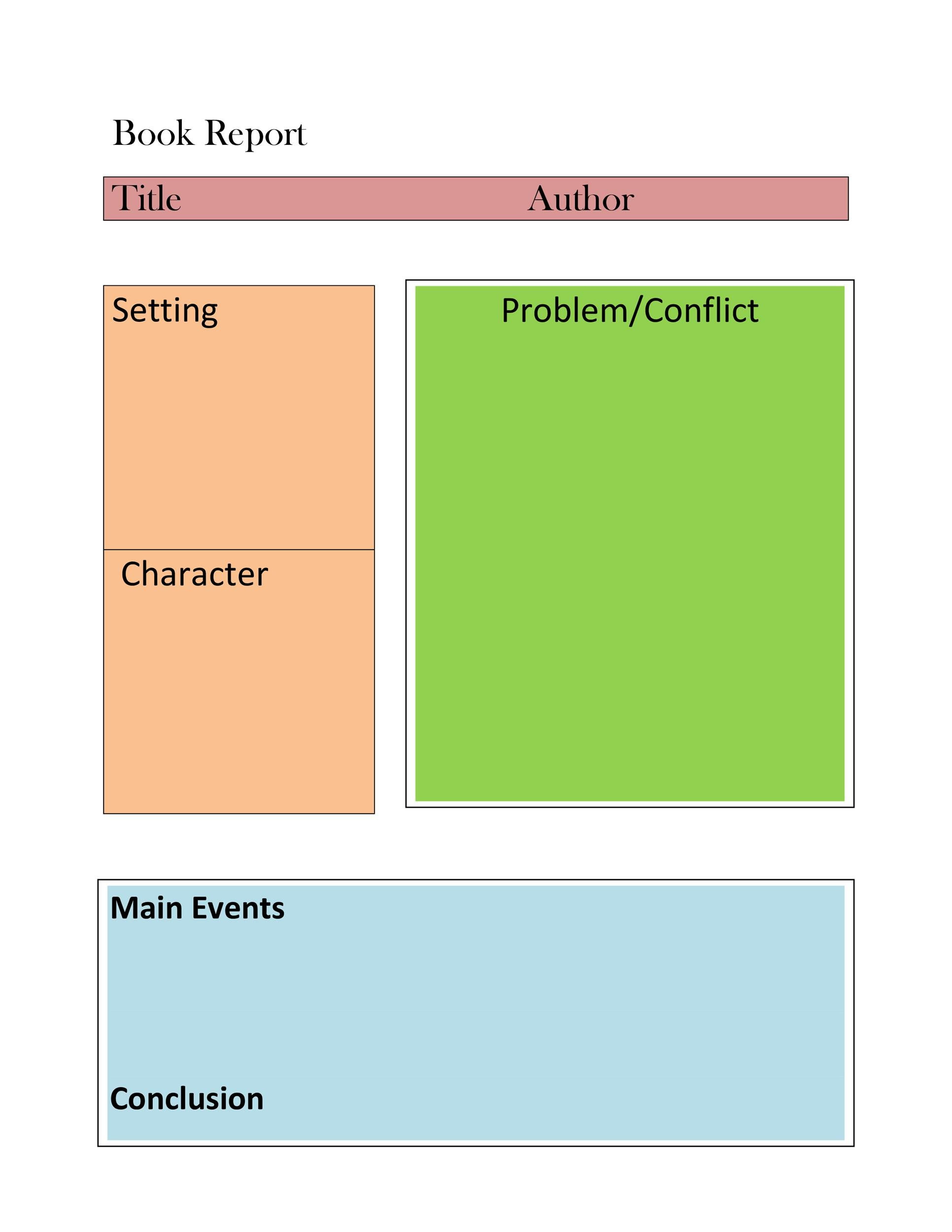 character book report examples