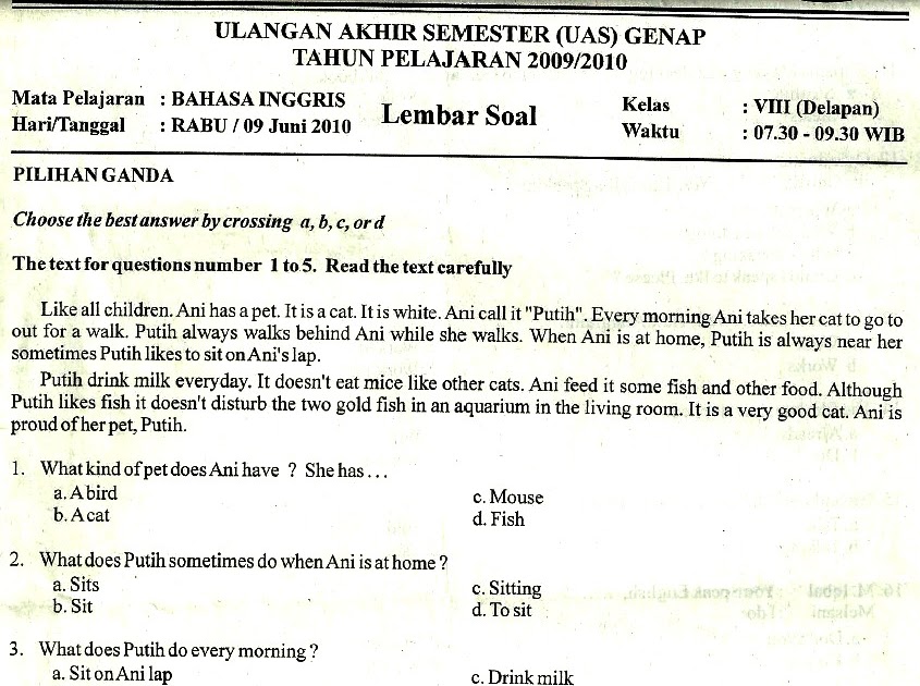 contoh soal essay report text dan jawabannya