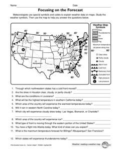 weather worksheet: NEW 11 WEATHER MAP WORKSHEET WITH ANSWERS