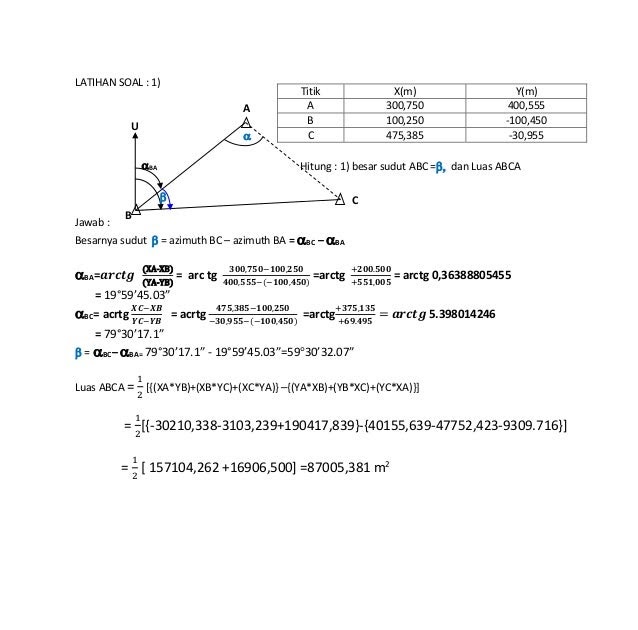 Contoh Soal Ilmu Ukur Tanah Teknik Sipil