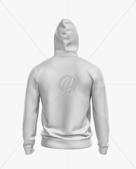 Download Download Men's Full-Zip Hoodie Mockup - Back View PSD