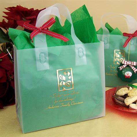 Gift Bags Personalized Christmas 8 x 7 Frosted Plastic Gift Bags Personalized Christmas 8 x 7 Frosted Plastic