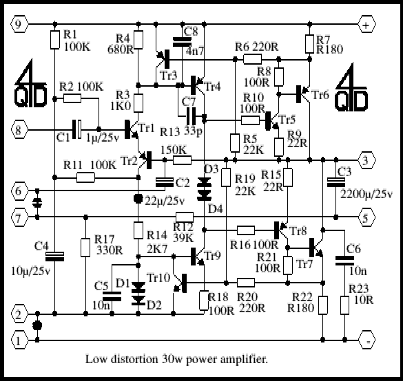 Low distortion audio amplifier [] Diagram Guide