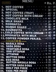 The Indian Coffee House menu 1