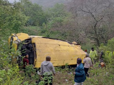 Wreckage of a school bus that was involved in an accident. IMAGE: SIKIKA ROAD SAFETY