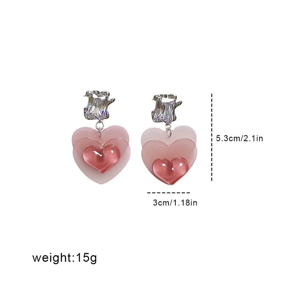 Gradual Love Zirkon hars oorbellen voor dames, Koreaans, high-end. Minderheidsdesign, stijlvolle oorbellen voor elke gelegenheid. Elegantie gegarandeerd.