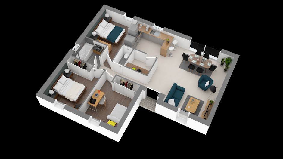 Vente maison neuve 4 pièces 76 m² à Saint-Roch (37390), 199 426 €