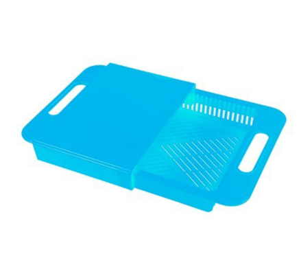 Tabla de cortar multiusos 3 en 1 para picar, cortar y servir, simplifica la preparación de alimentos, ideal para cocinas pequeñas.