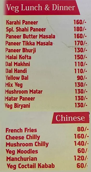 Menu of Chef Lee, Nabha, Patiala | April 2023