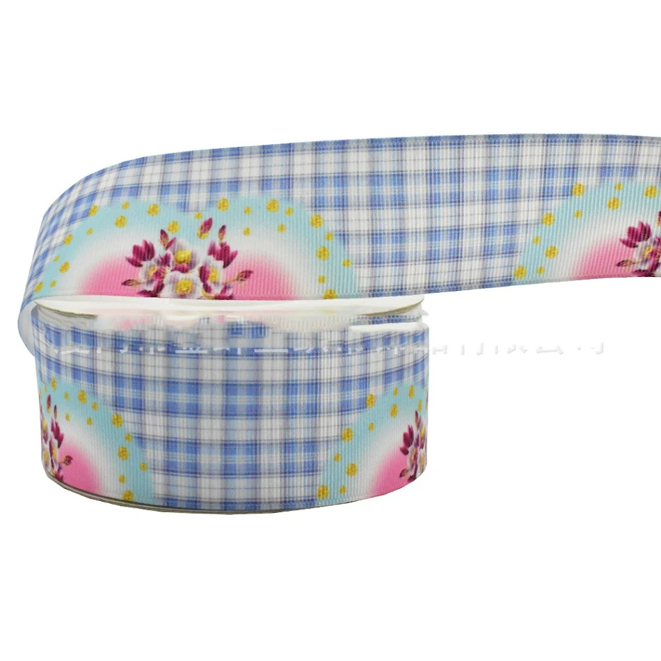 Handgemaakte digital print strik ribbons Webbing Satijn Gradient Plaid, ideaal voor geschenken, decoratie, knutselen en meer