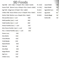 S D Foods menu 1