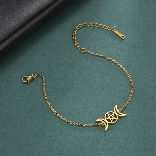 Title 9, Simple Double Crescent Pentagram Bracelet a sub...