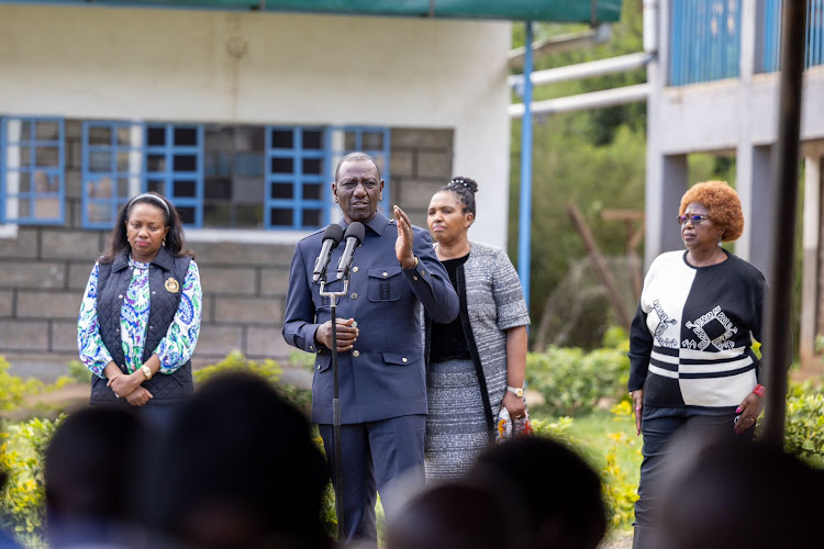 President William Ruto speaking in Mai Mahiu on April 30, 2024.