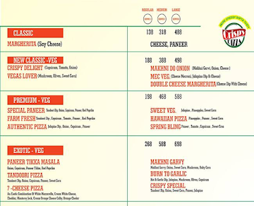 Crispy Pizza menu 