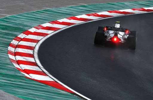 Pierre Gasly during final practice ahead of the F1 Grand Prix of Turkey at Intercity Istanbul Park on October 09, 2021 in Istanbul, Turkey.