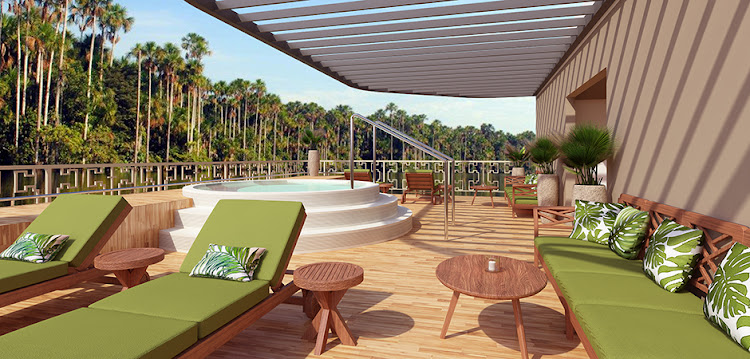 Amazon Discovery's sun deck and plunge pool.