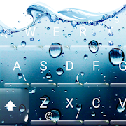 3D Blue Water Screen Droplets Keyboard Theme  Icon