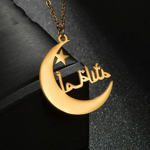 Title 3, Stainless Steel DIY Arabic Name Necklace Person...
