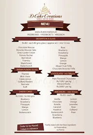 D Cake Creations menu 2