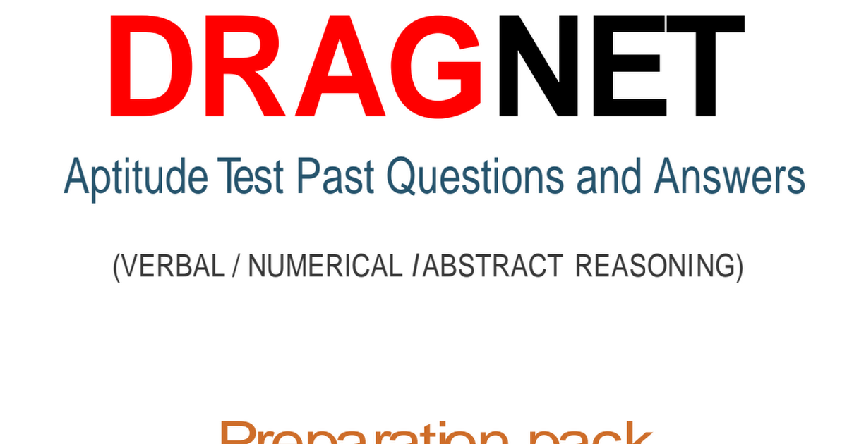 DRAGNET Aptitude Test Past Questions and pdf Google Drive