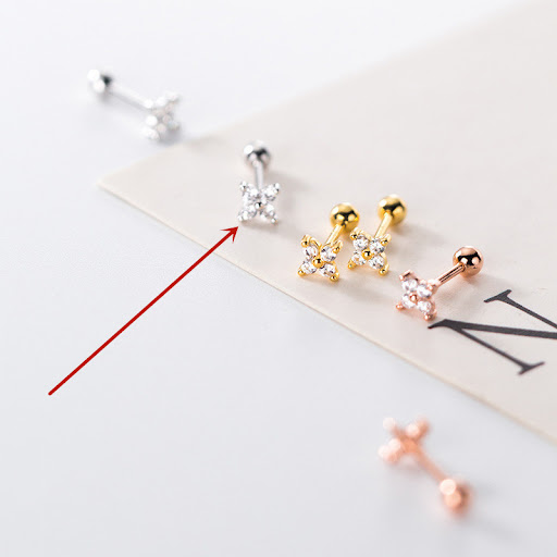 Title 3, Womens stud earrings with diamonds, cute flowe...