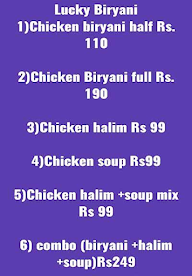 Lucky Biriyani menu 1