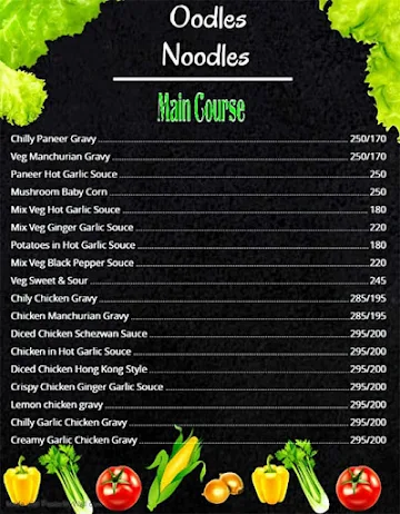 Oodles Noodles menu 