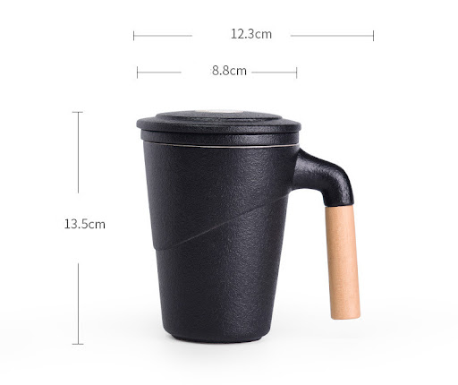 Title 5, Ceramic Mug With Lid and Filter for Tea. A hous...