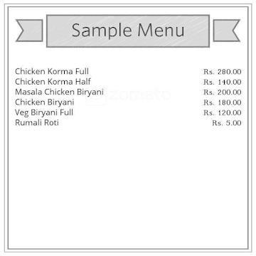 Muradabadi Biryani menu 