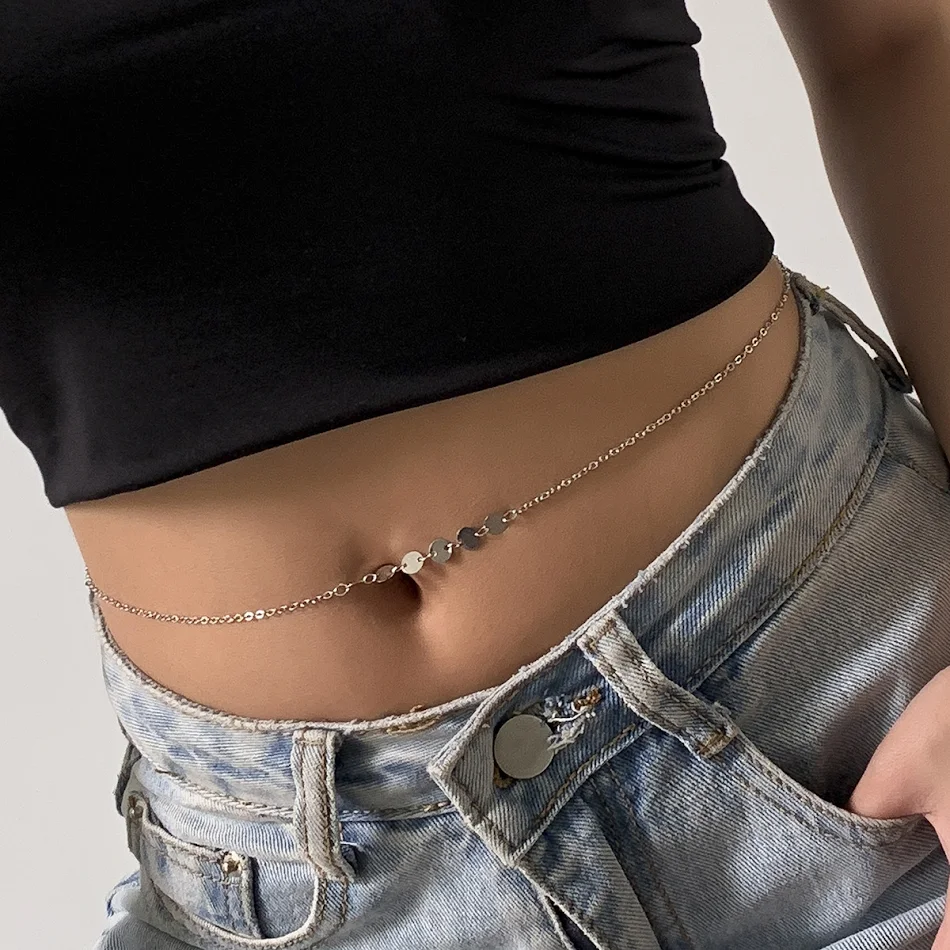 Body Chain Feminina Geométrica Metal Tendência. Acessório moderno e estiloso para realçar suas curvas. Perfeita para looks fashion e sofisticados.
