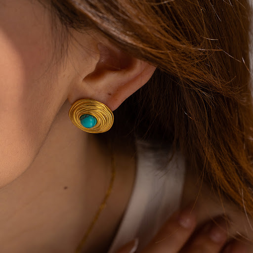 Title 7, Vintage Turquoise Pendant Clavicle Chain Neckla...