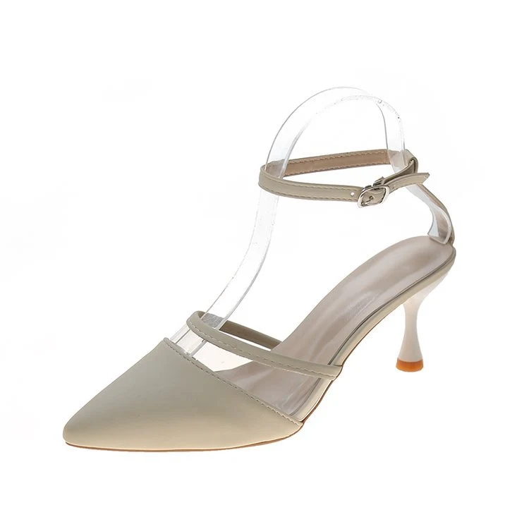 Zapatos de tacón alto con hebilla de hada puntiaguda de moda coreana para mujeres, ideales para revender al por mayor, elegancia y estilo.