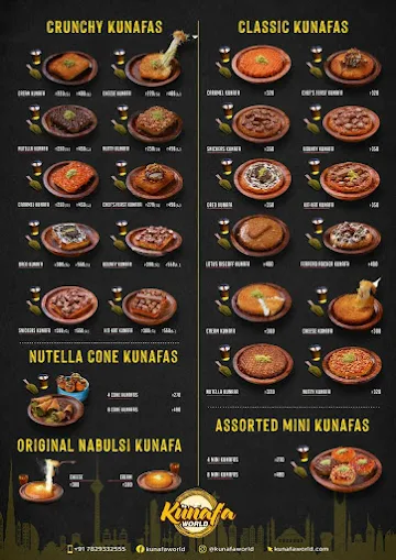 Kunafa World menu 