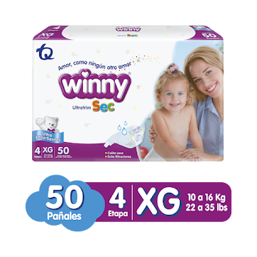 Pañales Winny Ultratrim Sec Etapa 4 XG x 50 und  