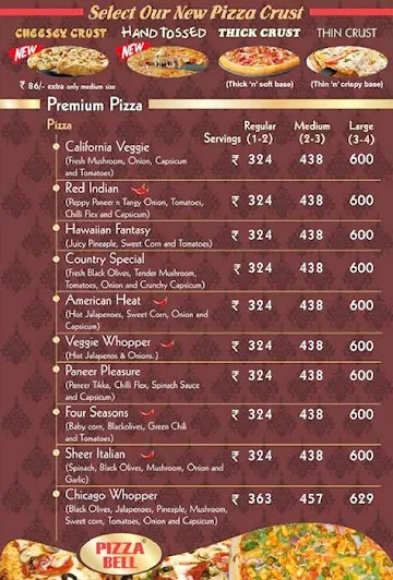 Pizza Bell menu 