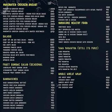 Healthy Chulha menu 