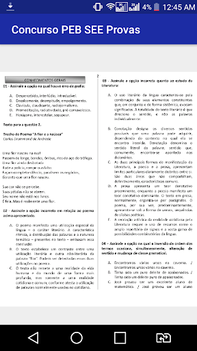 Concurso Professor PEB SEE Provas e Gabaritos