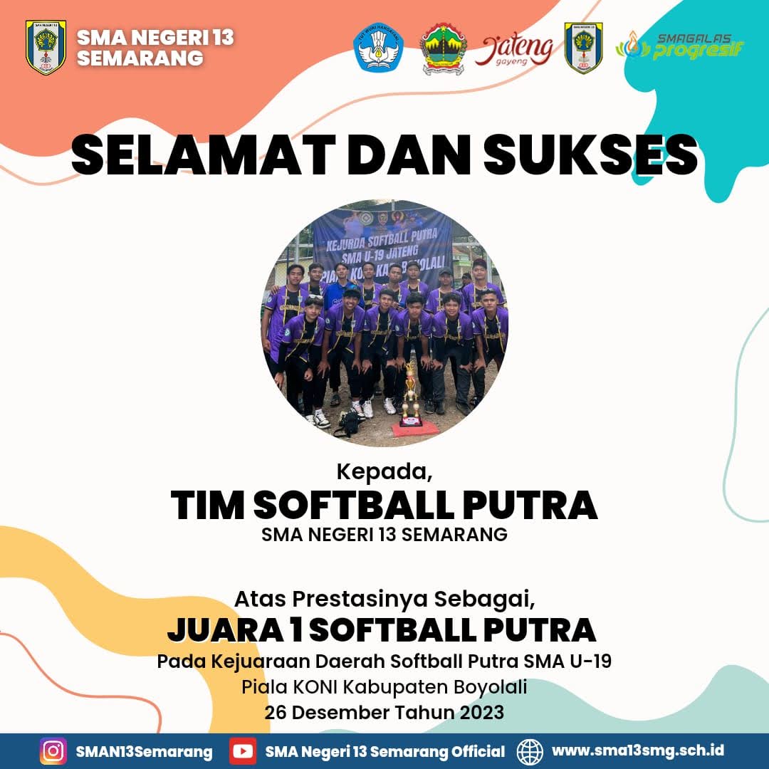 Softball Putra Juara 1 Kejuaraan Daerah Softball Putra SMA U-19, Piala KONI Kabupaten Boyolali