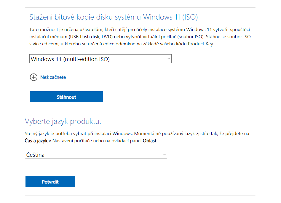 Stažení Windows 11