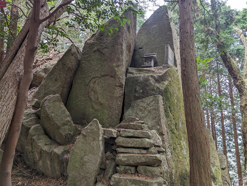 竜王山下りの大岩とポプラ植樹らしいです。