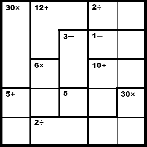 Kenken 5x5 Medio