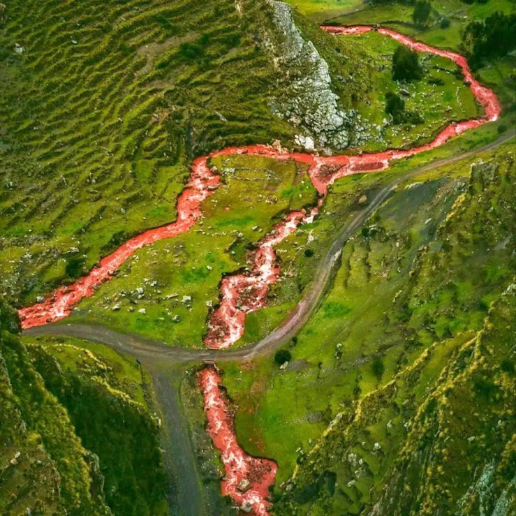 O fascinante fenômeno natural do Rio Vermelho do Peru