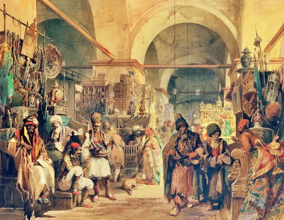 Um bazar turco em 1854