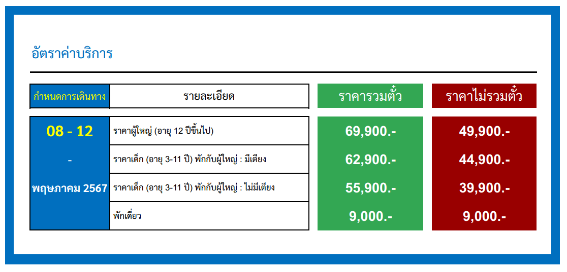 Tour Price