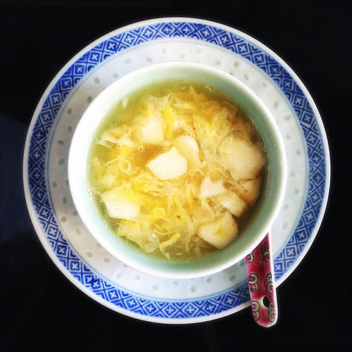 Egg Flower,  Water Chestnut, Dessert Soup, chinese, recipe,  sweet, 蛋花, 馬蹄, 糖水, 菱角