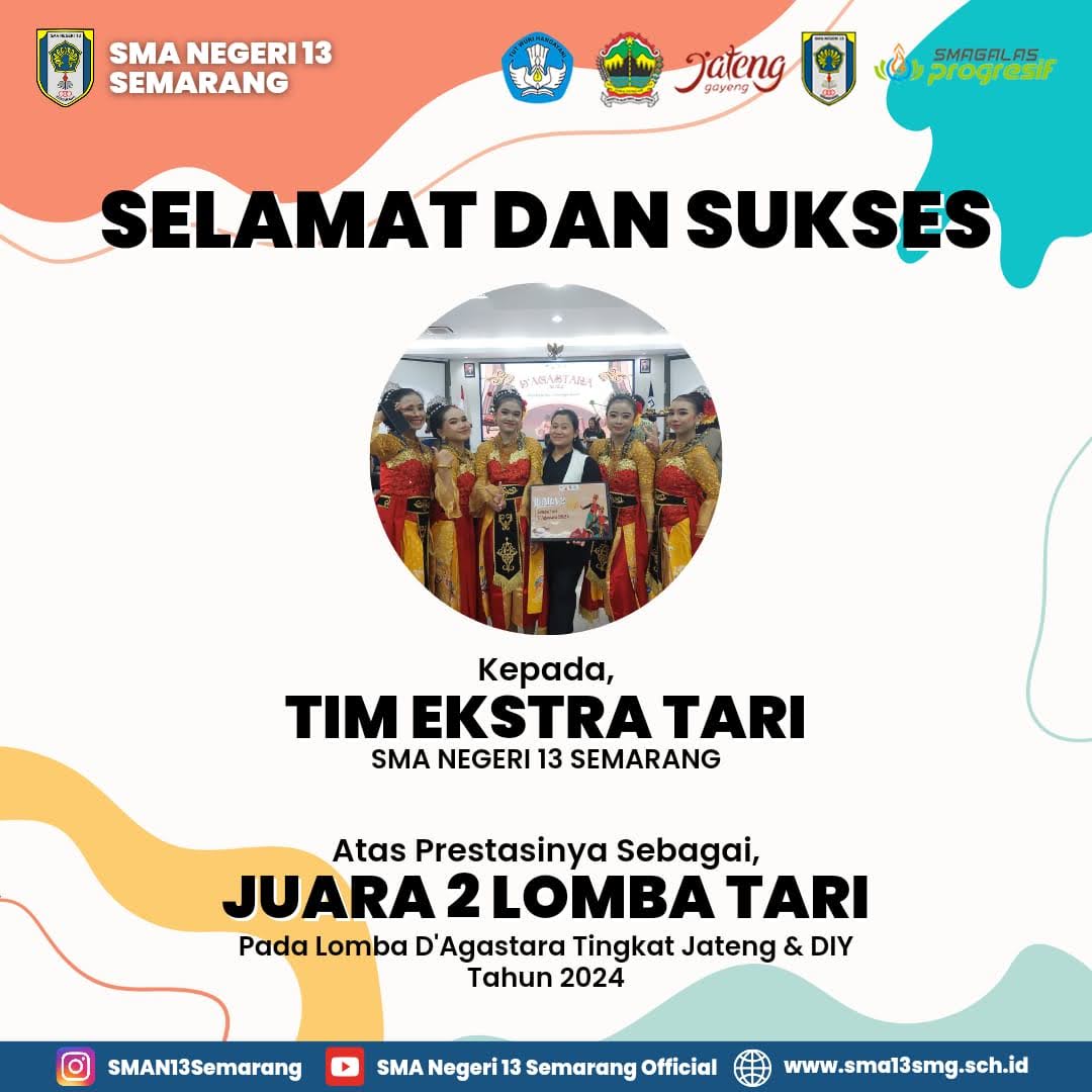 Tim Ekstra Tari Juara 2 Lomba Tari, Lomba D’Agastara Tingkat Jateng & DIY Tahun 2024